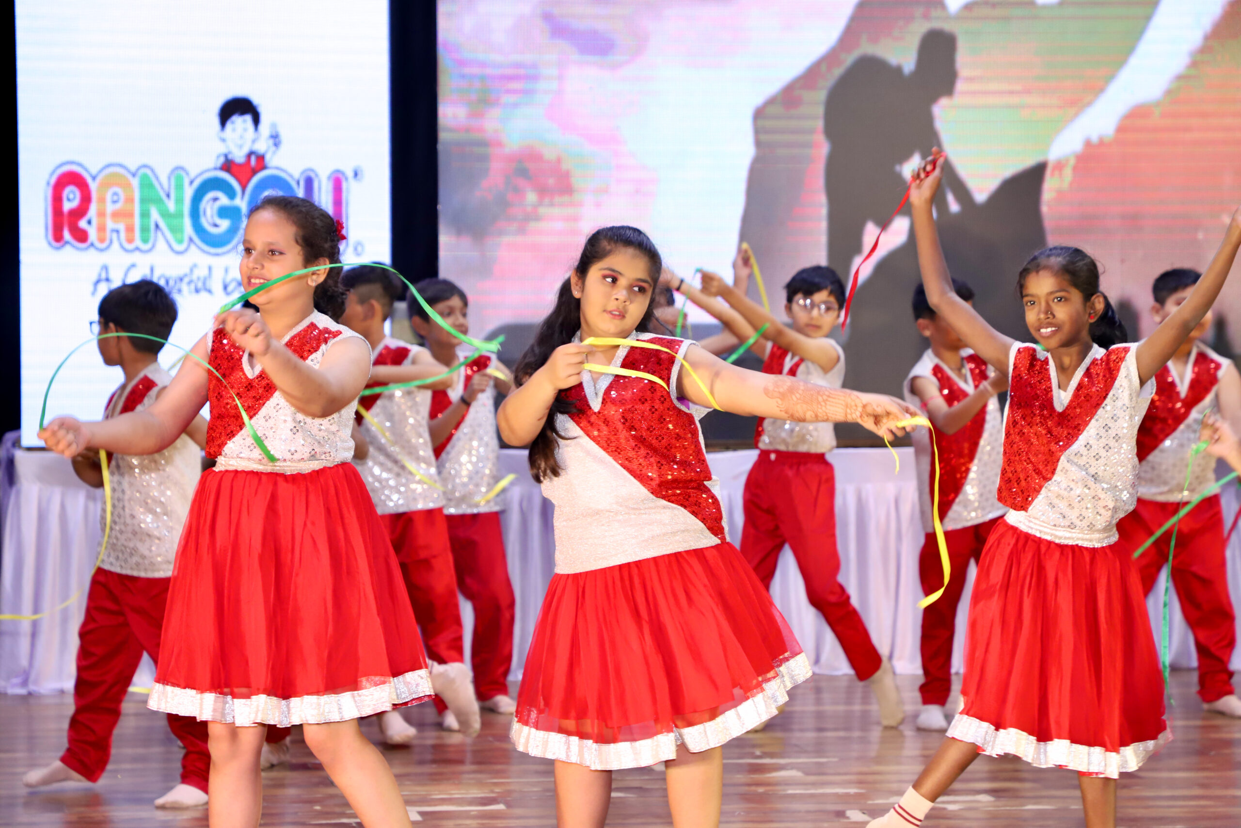 Girls performing at English Medium Schools in Mehsana