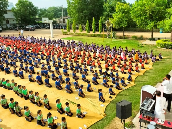 Yoga activity at English Medium Schools in Mehsana